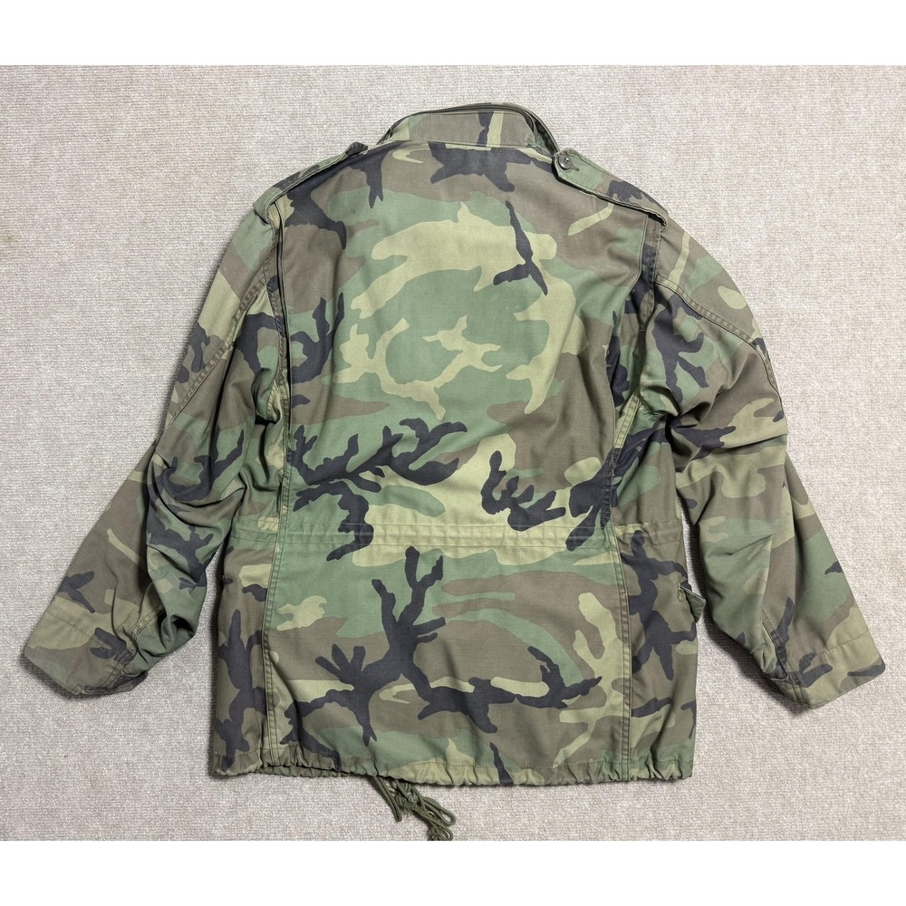 Vintage Alpha Industries M-65 Field Jacket Mens Medium Regular Woodland Camo 90s - Picture 7 of 7